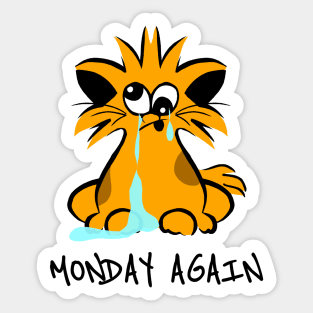 Monday morning - Exhausted cats Sticker